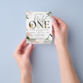 Budget Wild One Safari 1e verjaardagsfeest foto Flyer (Hand)