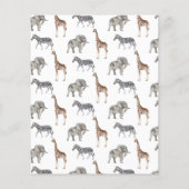 Budget Wild One Safari Animals Baby shower nodigt  (Achterkant)