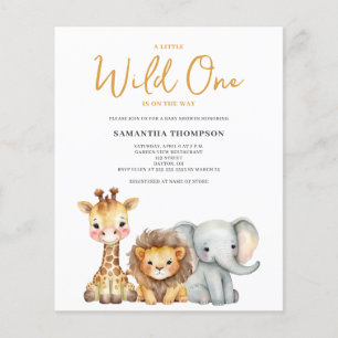 Budget Wild One Safari Baby shower Uitnodiging Flyer