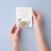 Budget Wild One Safari Baby shower Uitnodiging Flyer (Hand)