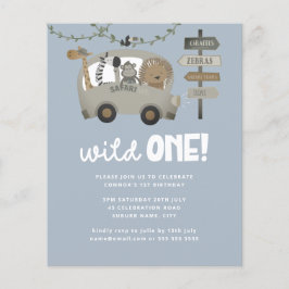 Budget Wild One Safari Blue Boy First Birthday