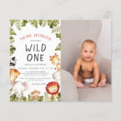 Budget Wild One Safari Boy Foto Birthday Party (Voorkant)