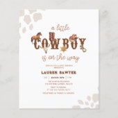 Budget Wild Wild West Baby Jongen Douche Uitnodigi Flyer (Voorkant)