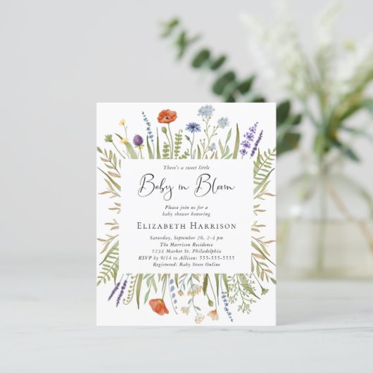 Budget Wildbloem Baby shower (Staand voorkant)