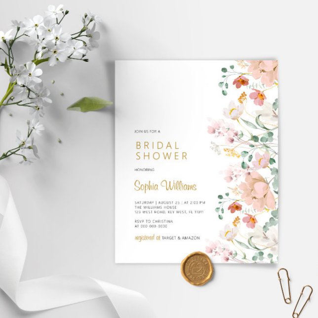Budget Wildbloemen Bridal Shower Uitnodiging (Creator heeft geüpload)