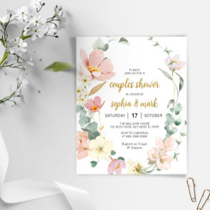 Budget Wildbloemen Couples Shower Invitation