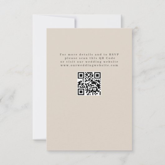 Budget Wildbloemen Eenvoudige QR Code Tuin Bruilof Kaart (Achterkant)