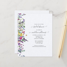 BUDGET Wildbloemen Floral Bridal Shower Uitnodigin