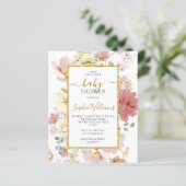 Budget Wildbloemen Gentle Baby shower Invitation (Staand voorkant)