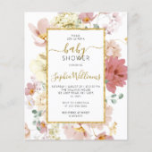 Budget Wildbloemen Gentle Baby shower Invitation (Voorkant)