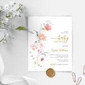Budget Wildbloemen Gentle Baby shower Invitation