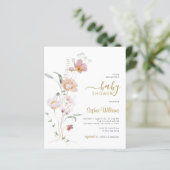 Budget Wildbloemen Gentle Baby shower Invitation (Staand voorkant)