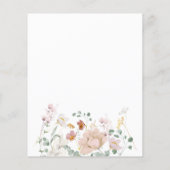 Budget Wildbloemen Gentle Baby shower Invitation (Achterkant)
