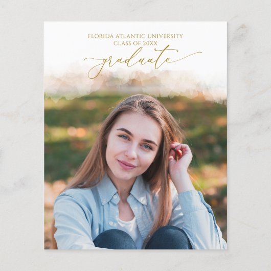 Budget Wildbloemen Graduation Party Uitnodiging (Achterkant)