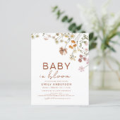 Budget Wilde Baby in Bloom Shower Invitation (Staand voorkant)