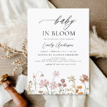 Budget Wilde Baby in het Baby shower Bloom<br><div class="desc">Viel de komst van een nieuwe bundel van vreugde met een mooie Baby in Bloom het baby shower. Doe mee voor een namiddag vol met liefde en geluk... terwijl we de toekomstige ouders eren. De uitnodiging bevat een verbluffende terracotta - verbrande oranje tekst, geaccentueerd door een reeks levendige wilde bloemen....</div>