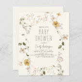 Budget Wilde Bloem Boho Baby Shower Elegant Modern (Voorkant / Achterkant)