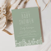 Budget Wilde Bloem Boho Baby Shower Saliegroen Flyer