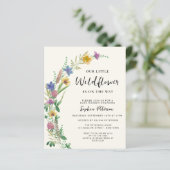 Budget Wilde Bloem Boho Baby Shower Uitnodiging (Staand voorkant)