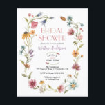 Budget Wilde Bloem Boho Bruiloft Uitnodiging Flyer<br><div class="desc">Dit ontwerp bevat een delicate kransboeket van handgeschilderde wilde bloemen en groen,  samen met een leuke combinatie van moderne en rustieke lettertypen. Bekijk de hele collectie voor meer bijpassende items!</div>