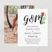 Budget Wilde Bloem Typografie foto Huwelijks UITNO (Voorkant / Achterkant)