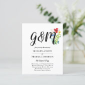 Budget Wilde Bloem Typografie foto Huwelijks UITNO (Staand voorkant)