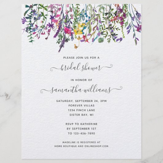BUDGET Wilde Bloemen Bloemige Bruids Bruiloft Uitn Flyer (Voorkant)