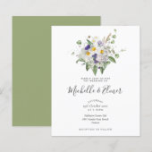 Budget Wilde Bloemen Boeket Trouw Uitnodiging (Voorkant / Achterkant)