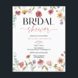 Budget Wilde Bloemenveld Boho Bruidsuitnodiging Flyer<br><div class="desc">Dit ontwerp bevat een delicate kransboeket van handgeschilderde wilde bloemen en groen,  samen met een leuke combinatie van moderne en rustieke lettertypen. Bekijk de hele collectie voor meer bijpassende items!</div>