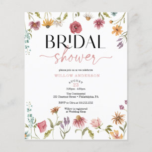 Budget Wilde Bloemenveld Boho Bruiloft Feest Uitno Flyer