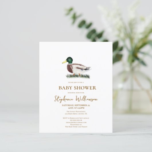 Budget Wilde Eend Babyshower (Staand voorkant)