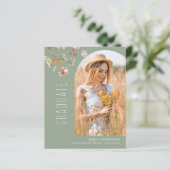 Budget Wildflower Afstuderen Foto Aankondiging (Staand voorkant)