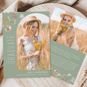 Budget Wildflower Afstuderen Foto Aankondiging