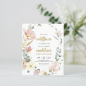 Budget Wildflower Baby 1e verjaardagsuitnodiging (Staand voorkant)