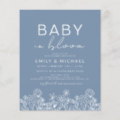 Budget Wildflower Baby in Bloom Shower Dusty Blue (Voorkant)