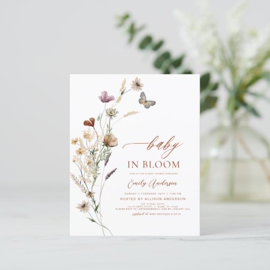 Budget Wildflower Baby in Bloom Shower Terracotta (Staand voorkant)