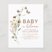 Budget Wildflower Baby in Bloom Shower Terracotta Flyer (Voorkant)