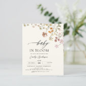 Budget Wildflower Baby in Bloom Uitnodiging (Staand voorkant)