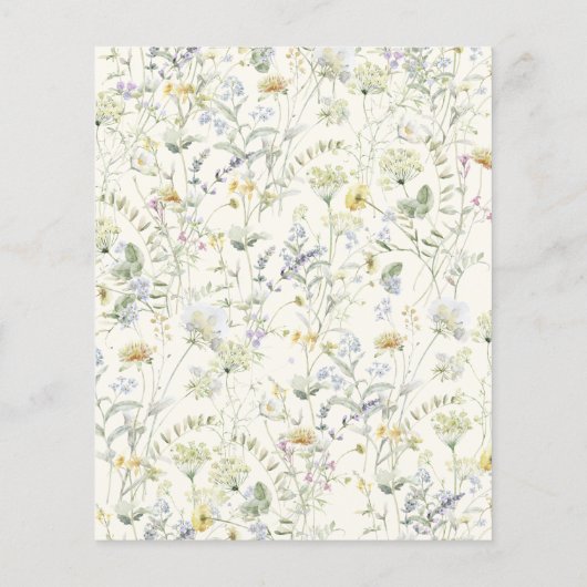 Budget Wildflower Baby in Bloom Uitnodiging (Achterkant)