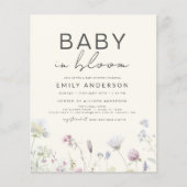 Budget Wildflower Baby in Bloom Uitnodiging Flyer (Voorkant)