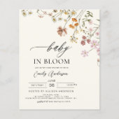 Budget Wildflower Baby in Bloom Uitnodiging Flyer (Voorkant)