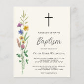Budget Wildflower Baptism Uitnodiging (Voorkant)