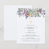BUDGET Wildflower Baptisme uitnodiging (Voorkant / Achterkant)