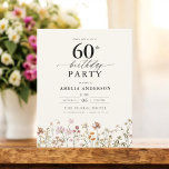 Budget Wildflower Bloemen 60e verjaardag uitnodigi<br><div class="desc">Vier in stijl met een tuin bloemenkalligrafie 60e verjaardag uitnodiging, perfect voor een mijlpaal evenement. Met levendige bloemige design en elegante kalligrafie zet deze uitnodiging een grillige maar verfijnde toon voor uw feest. Het weelderige tuinthema combineert natuurlijke schoonheid met sierlijke typografie, waardoor een tijdloze en uitnodigende look wordt gecreëerd. Ideaal...</div>