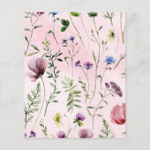 Budget Wildflower Boho 1e verjaardag Uitnodiging (Achterkant)