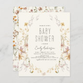 Budget Wildflower Boho Baby shower Elegant Modern (Voorkant / Achterkant)