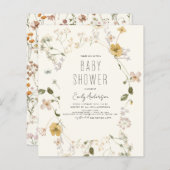 Budget Wildflower Boho Baby shower Elegant Modern (Voorkant / Achterkant)