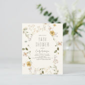 Budget Wildflower Boho Baby shower Elegant Modern (Staand voorkant)