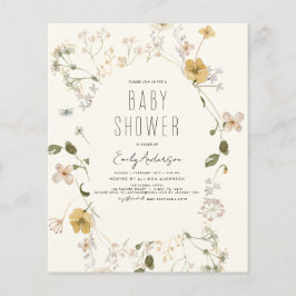 Budget Wildflower Boho Baby shower Elegant Modern