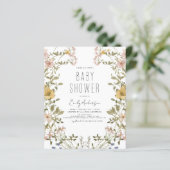 Budget Wildflower Boho Baby shower Elegant Modern (Staand voorkant)